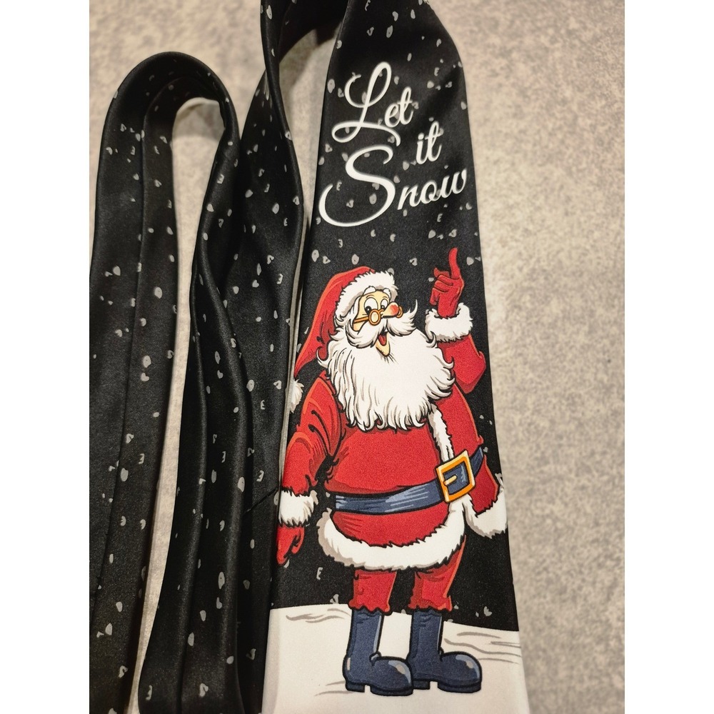 Santa Let It Snow Christmas Novelty Tie Holiday Mens Necktie Festive‎ Nutcracker - Picture 3 of 11